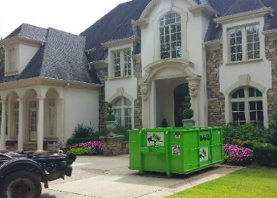 Dumpster Delivered to Large Home